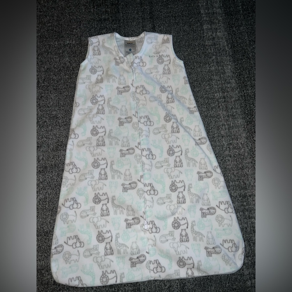 HALO White African Safari Microfleece Sleep Sack Blanket sz Med